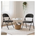 thumbnail image 2 of 4 Pack Black Folding Chairs with Padded Cushion for Outside, Portable Stackable Metal Foldable Chairs with Steel Frame for Home Events Office Wedding Party, 350lbs Capacity, 2 of 8