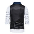 thumbnail image 4 of Hanerdun Men Suit Waistcoats Male Solid Color Business Vests Navy Blue L, 4 of 6