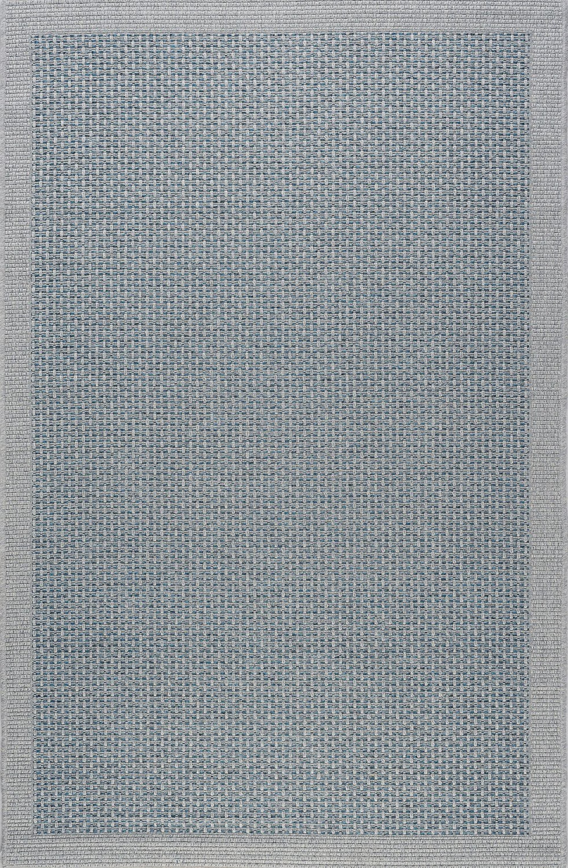 Bliss Rugs Basket Weave Solid Indoor Outdoor Area Rug for Patio, Porch, Garden | Blue, 5'3'' x 7'3''