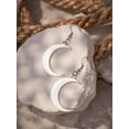 thumbnail image 2 of Simple Crescent Moon Dangle Drop Earrings, Fashion Statement Jewelry Gift for Women, 2 of 14