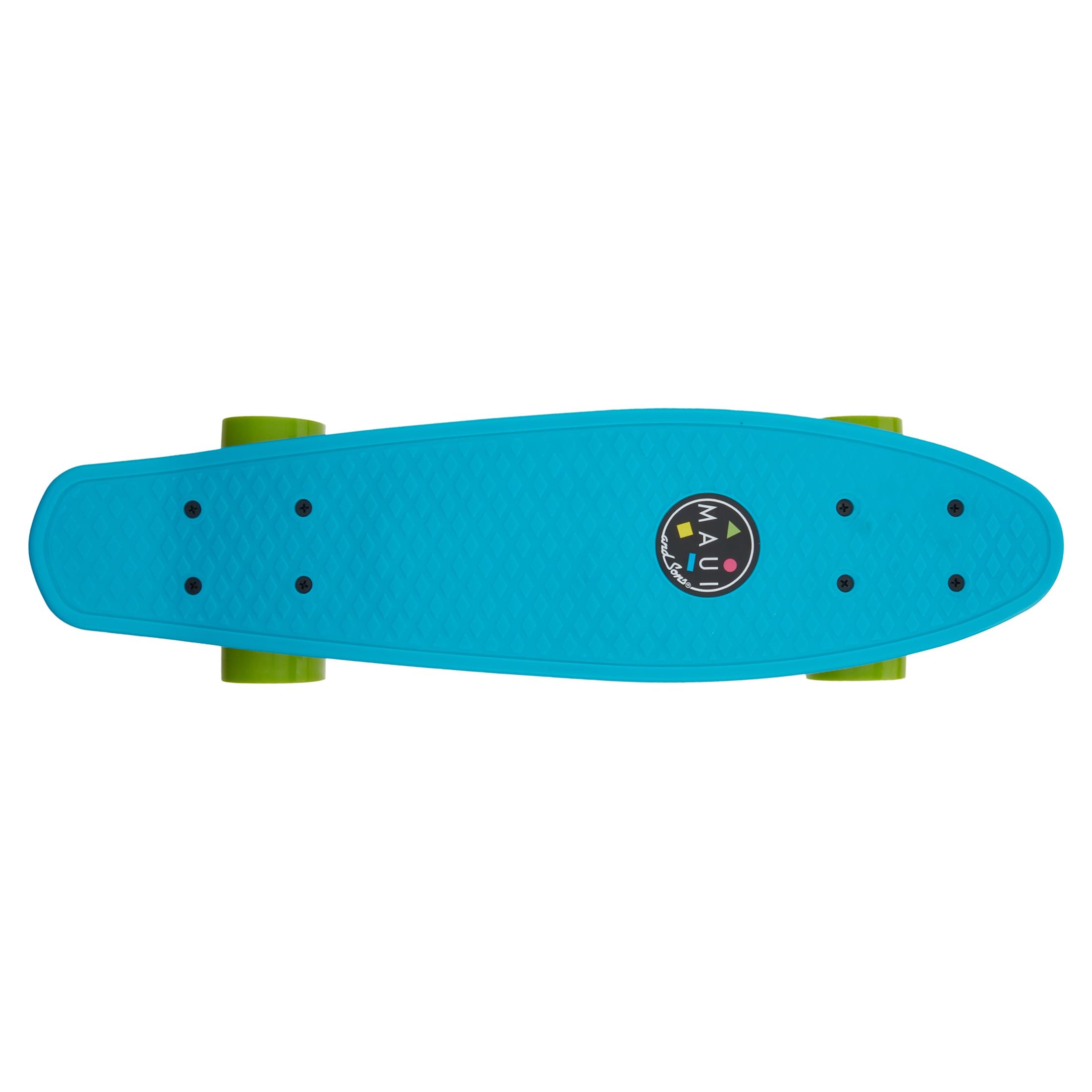 Maui and Sons 22 inch Blue Cookie Logo Retro Cruiser Skateboard, 60mm ...