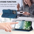 thumbnail image 5 of Leather For Motorola Moto G Play 2026 Case Orchids&Butterflies Embossed 5-card  Flip Wallet Leather Case With Card Holder Magnetic Closure Phone Cases Cover With Hand Strap,Blue,For Moto G Play 2026, 5 of 9