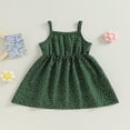 thumbnail image 2 of Robe de Princesse pour Petite Fille, Imprimé à Rayures et Pois, Robe Sans Manches, Robe Trapèze Décontractée pour Fête à la Plage, Vêtements Mignons 4-5 Ans, 2 of 8