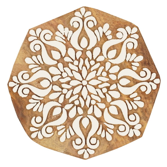 IBA Indianbeautifulart Textile Printing Block Asian Mandala Motif Hand Carved Wooden Stamp Wood Block Printing Textile Stamp For Fabric / Pottery Blocks- 4 Inches