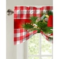 thumbnail image 5 of Christmas Red Plaid Bow Window Curtain Living Room Kitchen Cabinet Tie-up Valance Curtain Rod Pocket Valance, 5 of 6
