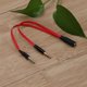thumbnail image 3 of Cable de audio de 3,5 mm 1 a 2 Adaptador de micrófono para auriculares de computadora de un solo orificio Rojo, 3 of 6