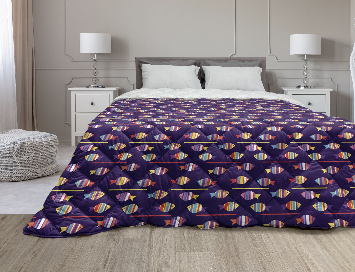 Comforter Fish Pattern Fish Down Alternative Comforter, Marine Animal Skin Dragon Scale ...
