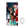 thumbnail image 2 of Décorations de Porte d'Entrée de Noël, Rideau de Porte de Festival, Toile de Fond Bonhomme de Neige Élan Père Noël Design pour Garage Extérieur, Couverture de Porte d'Entrée de Noël, Rustique, 2 of 9
