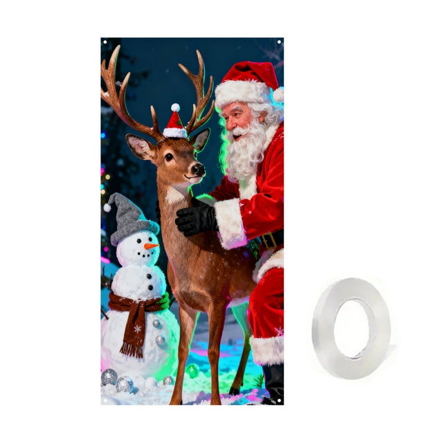 Outside Christmas Decorations Door Cover Tapestry Hanging Party Accent