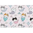 thumbnail image 4 of Dreamtimes Cat Fish Mermaid Bathroom Rug Set 2PCS Ultra Soft Bath Rugs, Non Slip Absorbent Shaggy Bath Mat Set with U-Shaped Toilet Mat (16" x 24" & 20" x 24"), 4 of 6