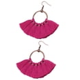 thumbnail image 4 of Jumpingount 1 par de pendientes de borla bohemios llamativos, pendientes colgantes en forma de abanico para fiesta, pendientes para el Día de San Fucsia 10Conjunto, 4 of 6