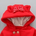 thumbnail image 2 of CradlePlanet Infant & Toddler Girls Winter Party Hoodie Red Woolen Coat, 2 of 5