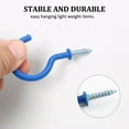 thumbnail image 3 of Unique Bargains 10pcs Cup Hooks 2 Inch Vinyl Coated Screw-in Ceiling Wall Thread Hooks Great for Hanging Indoor Outdoor Lignts Blue, 3 of 7