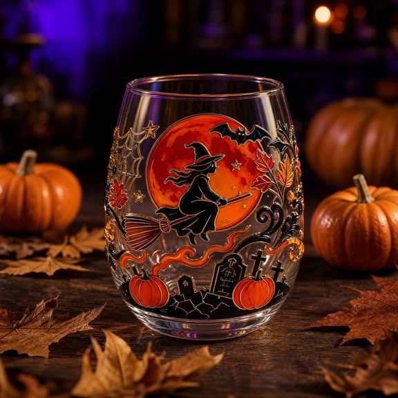Halloween outdoor decorations Halloween Themed 2D Style Glass Tumbler Handle Free