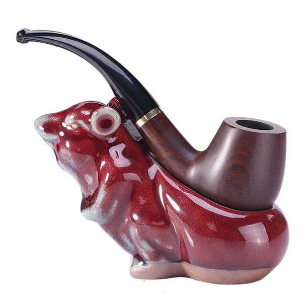 Pipa de tabaco Pipa de fumar de raíz de madera de ébano hecha a mano Caja de regalo Pipa de tabaco de madera maciza