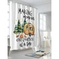 thumbnail image 5 of Camping Waterproof Fabric Shower Curtain, Fall Summer Nature Forest Car Tree Moon Shower Curtain for Bathroom Curtains Bathtubs Hotel Washable Shower Curtains with 12 Hooks Stall 48x72in, 5 of 6
