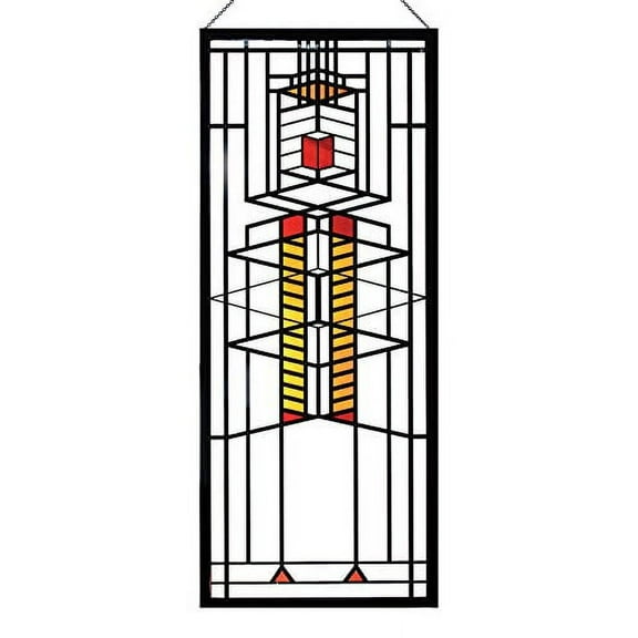 Frank Lloyd Wright Robie Window Stained Glass - 14" x 5.75"