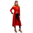thumbnail image 2 of TiaoBug Women's Circus Ringleader Cosplay Costume Velvet Long Tailcoat Renaissance Gothic Fringed Jacket Coat Red S, 2 of 7