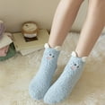 thumbnail image 5 of TELOLY 2Pairs Socks Soft&Warm Fuzzy Socks,Cartoon Design Non-Slip Long Socks,Black, 5 of 5