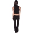 thumbnail image 4 of Sakkas Mock Neck Turtleneck Sleeveless Scuba Crop Top - Made in USA - Black - Medium, 4 of 4
