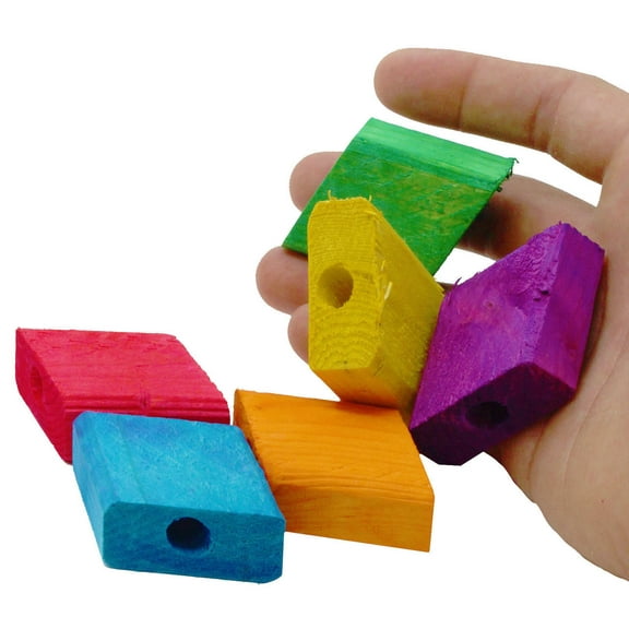 Bonka Bird Toys 801 Pk6 Wood Zig Zag Blocks Foot Talon Craft Part Parrot Cage