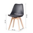 thumbnail image 3 of Veryke Set of 4 Modern Living Room Chair with Wood Legs for Dining Room, Office, Desk - Black, 3 of 4