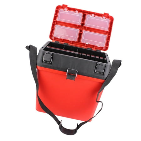 XLWLLNJ Boat ing Tackle Box ing Equipment Adjustable Shoulder Strap Seat Box Red