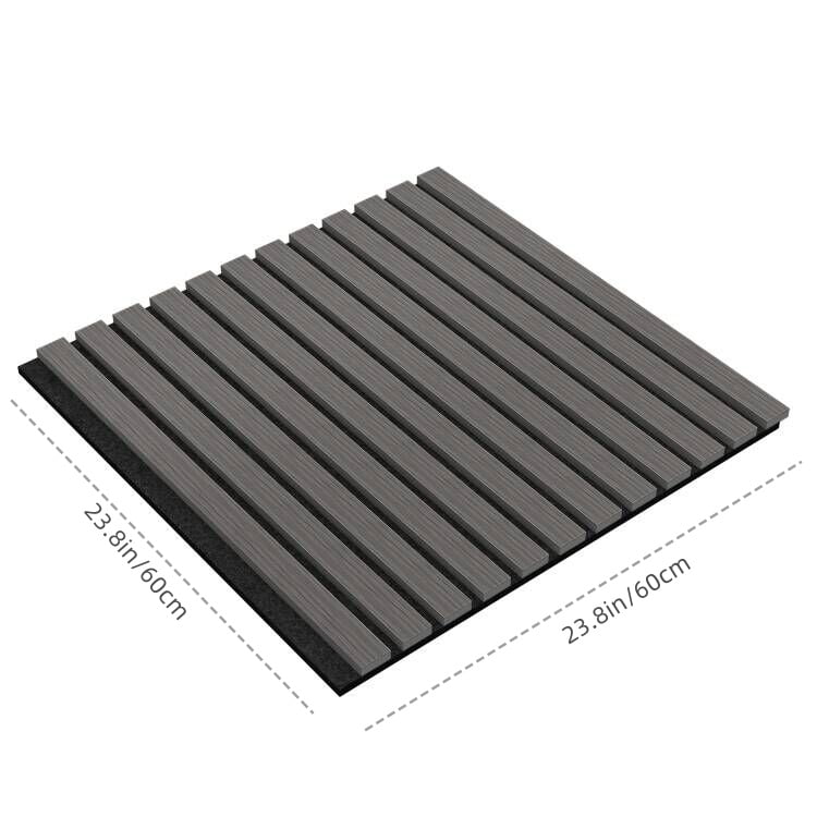 4Pcs Sound Absorbing Foam Squares, 23.8 x 23.8 x 0.47 inches, Dense Noise Reduction Wall Tiles, Fire-Safe Acoustic Squares, Sound Insulation Panels for Studio Wall and Ceiling, Black