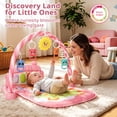 thumbnail image 3 of Baby Play Mat, Caveen Activity Gym Play Mat Center with Musical Play Piano and Hanging Rattles Toys, for Infants 0-12 Months, Pink, 3 of 7