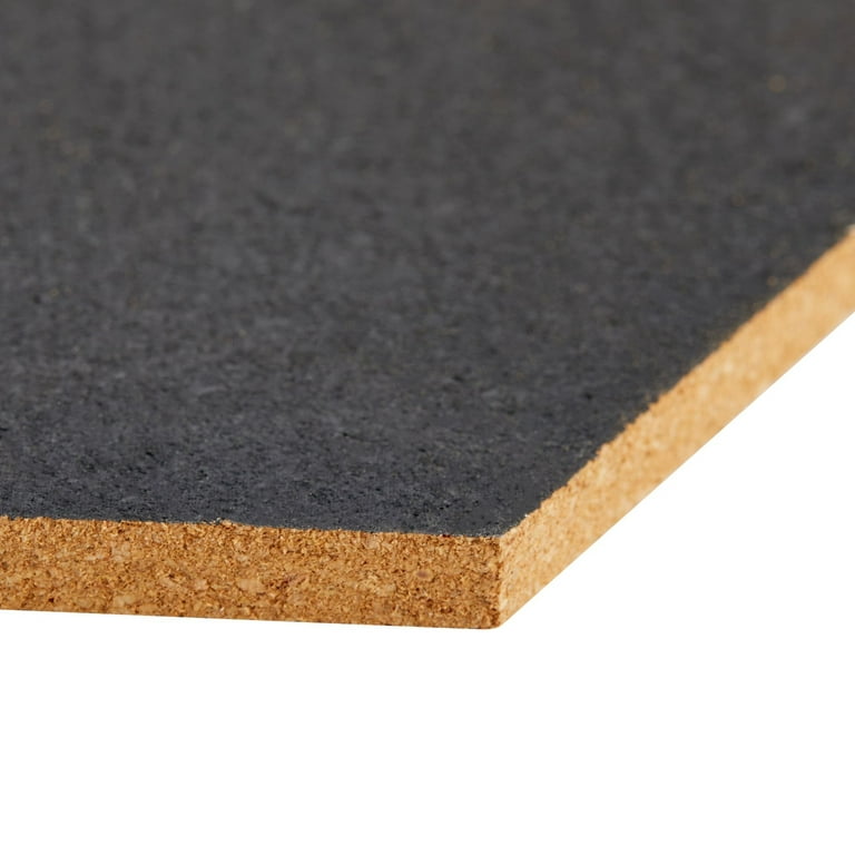 AKOLAFE 6pcs Black Cork Board Tiles 12x12 inch Adhesive Cork Board Squares 9 mm Thick Felt Pin Board Cork Bulletin Board with Push Pins Display