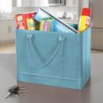 thumbnail image 3 of Home District Faux Leather Letter Size File Organizer Tote, Blue, 3 of 9