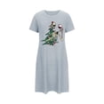 thumbnail image 2 of Camisón corto de talla grande para mujer, camisón de manga corta con estampado de pecho a la moda, camisón para mujer, 2 of 5