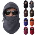 thumbnail image 2 of Bike Riding 6 in 1 Thermal Fleece Balaclava Outdoor Ski Masks Cycling Beanies Winter Protector Face Hats Navy, 2 of 7