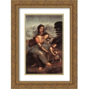 Leonardo Da Vinci 2x Matted 18x24 Gold Ornate Framed Art Print 'The Virgin and Child with St Anne'