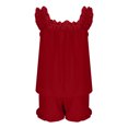 thumbnail image 7 of Womens Pajamas Set 2 Piece Ruffle Pjs Comfy Tank Tops and Shorts Sleepwear Casual Loose Comfy Summer Outfits, 7 of 7