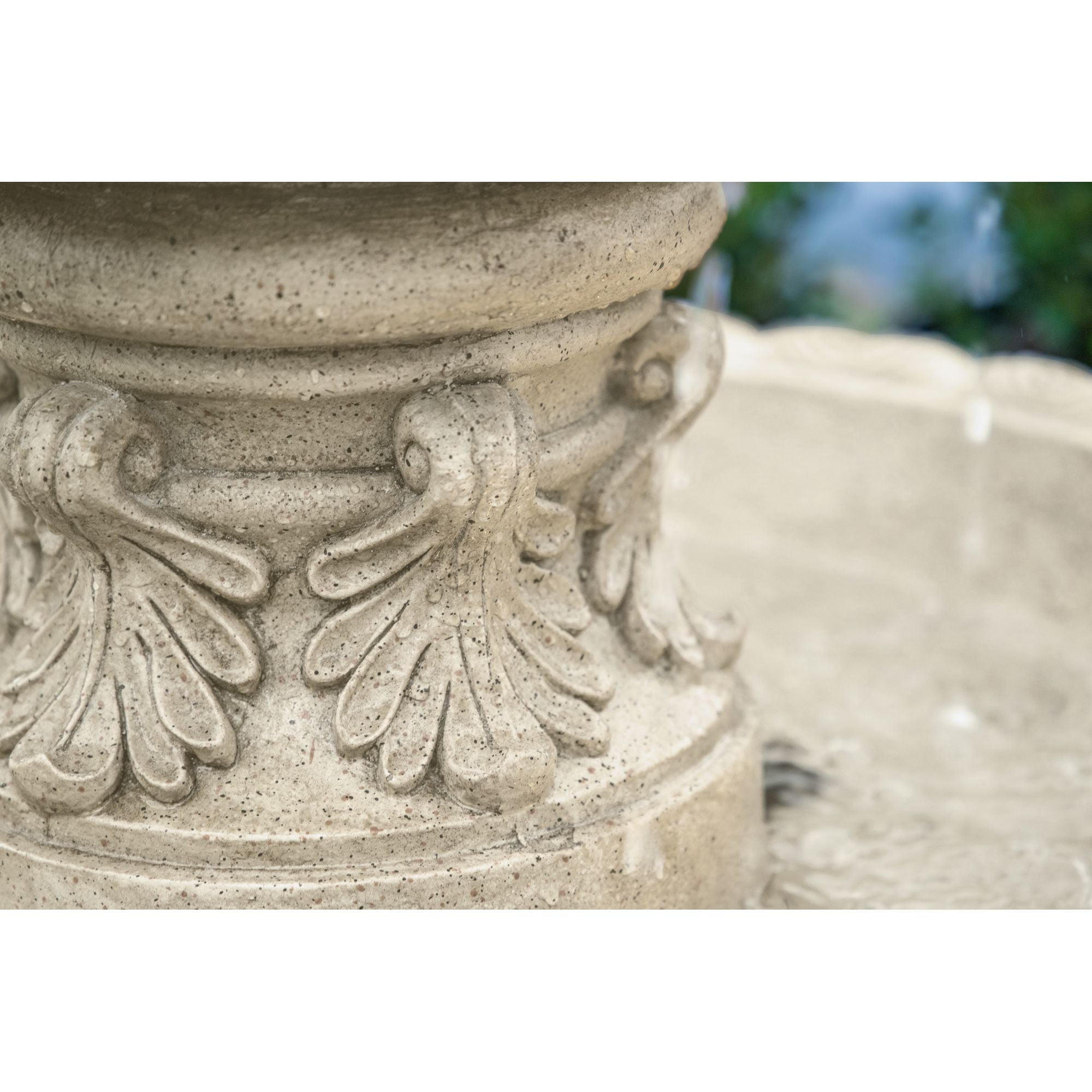 Ibiza 46" High Large Italian Outdoor Decor Sand Stone Floor Fountain with Light LED 3-Tier Outside Garden Patio