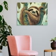 thumbnail image 3 of Creowell Sloth Tree Leaves Canvas Wall Art Decor for Home 16x12in, 3 of 6
