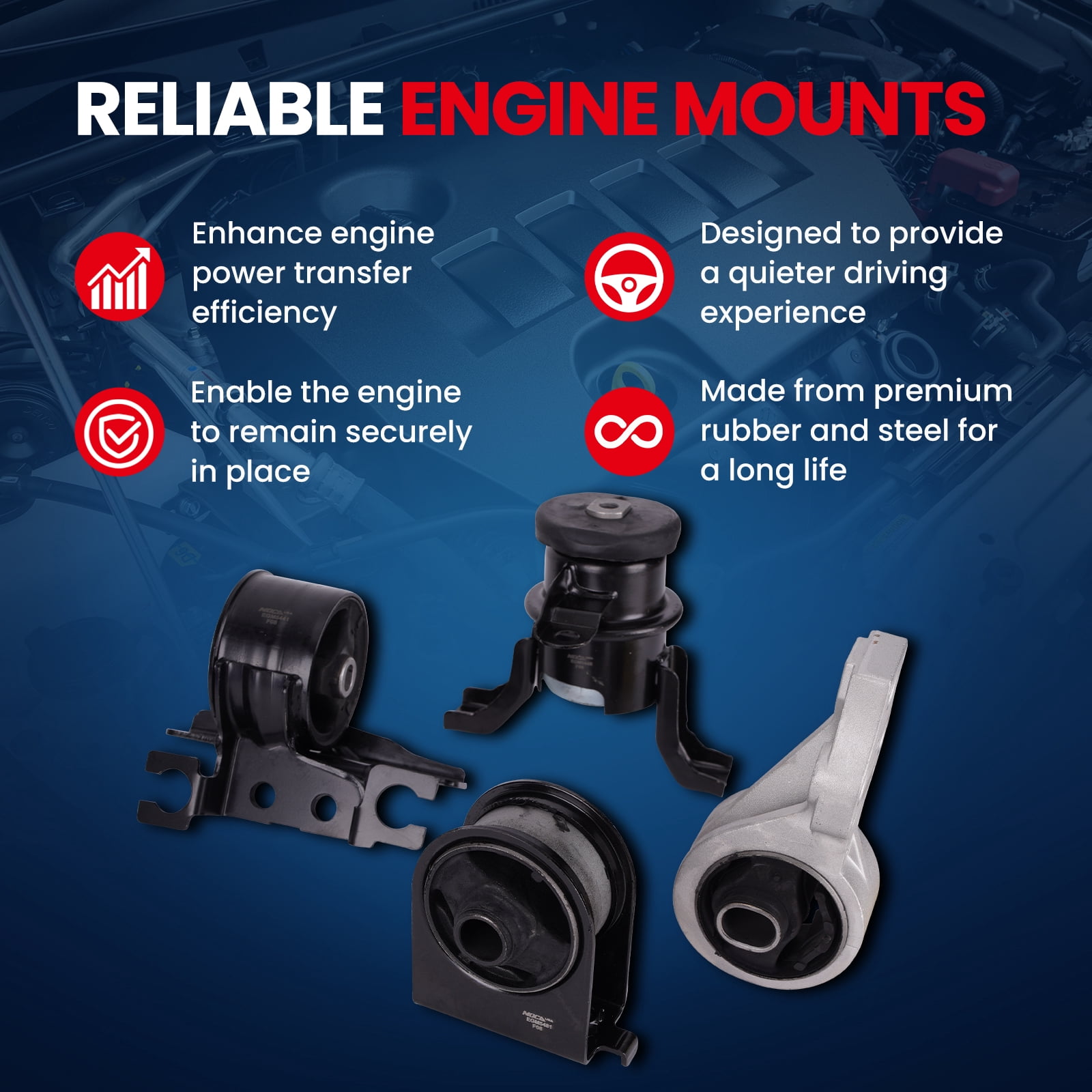 MOCA AUTOPARTS Engine Motor and Transmission Mount Kit Fit for 2005-2008 Ford Escape L4 2.3L & 2009-2011 Mazda Tribute L4 2.5L & 2005-2008 Mercury Mariner L4 2.3L
