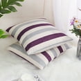 thumbnail image 3 of PiccoCasa 18"x18" Decorative Throw Pillow Cover Striped Cushion Case, Purple and White, 3 of 7