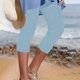 thumbnail image 2 of Pantalones de Yoga de Verano para Mujeres Pantalones de Gimnasio Ligeros de Cintura Alta de Color Sólido Capris, 2 of 6