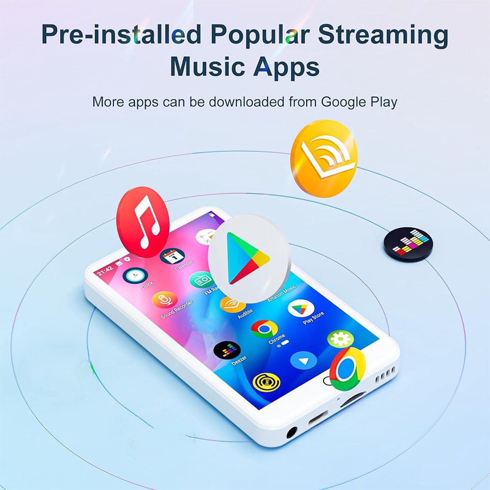 MECHEN H1 Pro MP3 Player with Bluetooth and Wifi, 4" Full Touch Screen Music Player with Spotify, Deezer, Audible, Browser, Up to 512GB