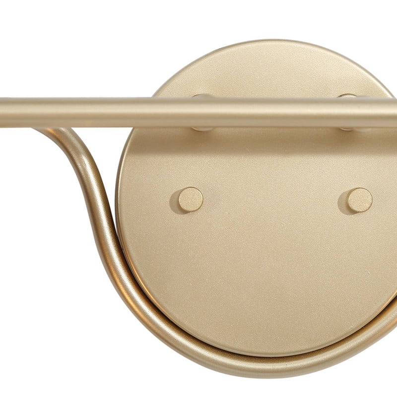 LNC 2-Light Gold Round Clear Glass Modern Bathroom Vanity Lighting Fixutre,14"Lx8"Hx4.5"D
