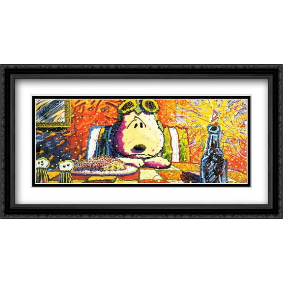 The Last Supper 2x Matted 40x28 Large Black Ornate Framed Art Print by Tom Everhart