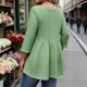 thumbnail image 5 of TaTaai Women's Casual Eyelet Blouse Round Neck Asymmetrical Hem 3/4 Sleeve Hollow Out Top Plus Size Loose Fit Solid Color Comfy Spring Summer Daily Wear Gift, 5 of 7
