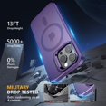 thumbnail image 5 of Magnetic Case for iPhone 15 Pro with Kicstand, Compatible with Magsafe, Built-in Camera Stash Stand, Military Protection, Skin Feeling Phone Case for iPhone 15 Pro 6.1inch, Deep Purple, 5 of 13