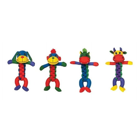 UPC: 0816619017939 | Chomper Assorted Cow Hippo Monkey and/or Puppy Nylon Braided Body Dog Toy Large