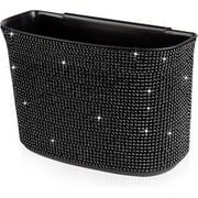 Car Trash Can Bling Crystal Auto Storage Pockets,100% Leak Proof Car Trash Container Bin Car Garbage Bag Hanging for Backside/Gearshift/Center Console