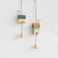 thumbnail image 2 of Wind Chime for Door or Wall with Brass Bells and Wooden House, Small Hanging Pendant for Balcony Garden and Bedroom Decor, 2 of 7