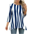 thumbnail image 2 of 3/4 Sleeve Tunic Tops for Women Loose Fit Dressy Casual Blouse Flowy Shirts to Wear with Leggings S-3XL, 2 of 6