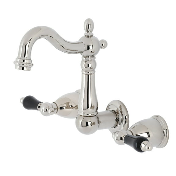 Kingston Brass KS1226PKL Duchess Double-Handle Wall Mount Bathroom Faucet, Polished Nickel